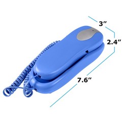 Blue Donuts BD-016BLUE-Slimline Blue Colored Phone For Wall Or Desk With Memory