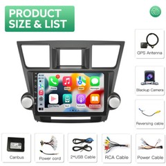 Android 13 For 2008-2013 Toyota Highlander Car Stereo Radio 10.1″ Apple Carplay