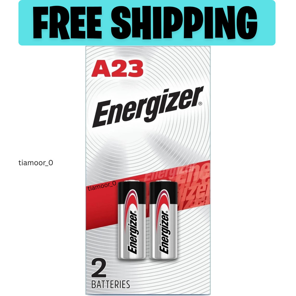 Energizer A23 Battery 12Volt 23AE 21/23 GP23 23A 23GA MN21 2 Pack Sealed