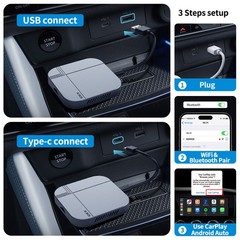 Android Dual WiFi 32GB Wireless TV Movie Video Streaming AI Box CarPlay Adapter