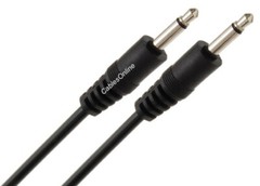 3.5mm Mono TS Male to Male Molded Shielded Black Audio Cable
