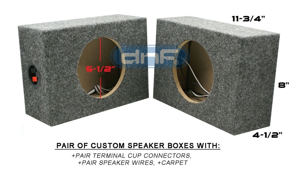 1 PAIR 2 TOTAL CUSTOM 6-1/2″ SQUARE SPEAKER BOX 6.5 INCHES – SHIPS FREE TODAY!