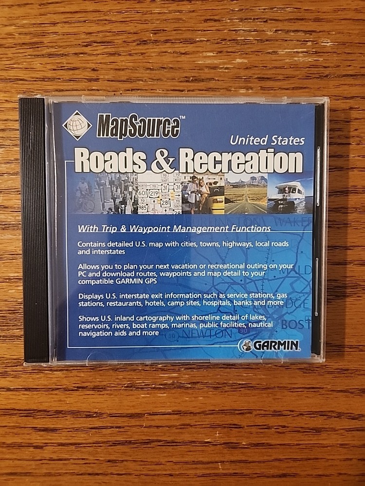 VINTAGE GARMIN MAP SOURCE UNITED STATES Roads & Recreation V 3.00 CD – ROM 1999