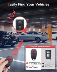 108dB Anti-Theft Car Vibration Alert with Remote and Durable Weatherproof Design