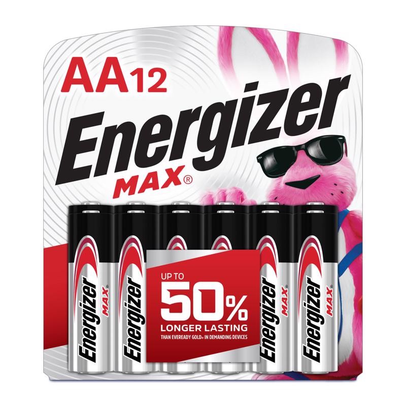 Energizer Max AA Batteries 12 Pack Alkaline 1.5V Low Drain Devices