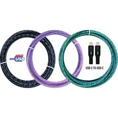 GetPower 10 Ft. USB-C to USB-C Braided Power Delivery Cable Pack of 12 GetPower