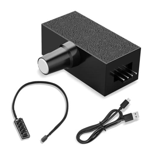 4-Pin 12v PWM Fan Controller with USB-C Power Supply and 4-Pin 5-Way Splitter
