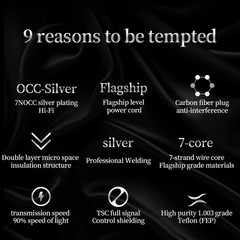 YYTCG 7N OCC Silver Plated Audiophile Power Cable Carbon Fiber Rhodium Plug