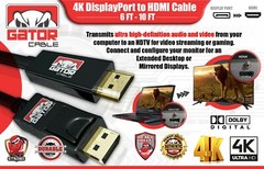 4K DisplayPort DP to HDMI Cable 60Hz 2160P 25.92Gbps HDR Audio Video Adapter PC