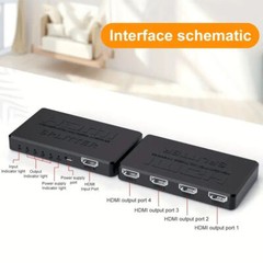 4K HDMI 1080P 2.0 Cable Repeater Mirror Splitter Amplifier HUB Box 3D 1 In 4 Out
