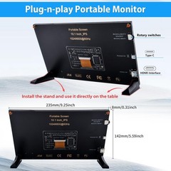 Geeekpi 10.1 Inch Lcd Screen For Raspberry Pi 1024X600 Ips Lcd Display Hdmi