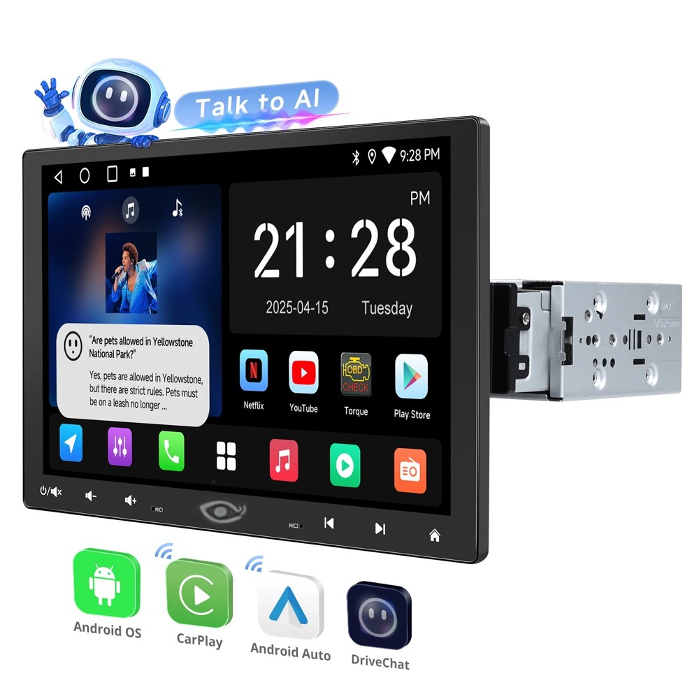 ATOTO 10.1″ 2G+32G Floating 1DIN Car Stereo Wireless CarPlay Android Auto 4G GPS