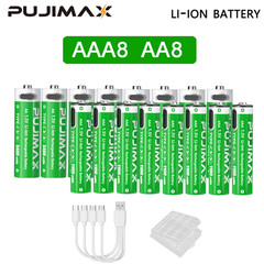 1.5V AAA/AA 3400Mwh 1100Mwh Rechargeable Battery USB Type-C Rechargeable Li-Ion