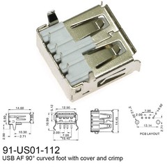 MEETOOT 10pcs 90 Degree 4-Pin USB Type A Standard Port Female Solder Jacks…