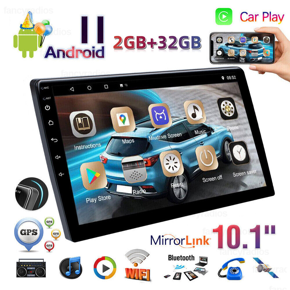 10.1″ Double 2Din Car Radio Stereo Android 11 Carplay GPS Navi WiFi Touch Screen