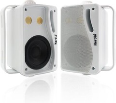 2*Herdio Marine 3.5 Inches Outdoor Speakers Wired 200W 3 Way Wall Mount Speakers