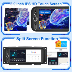 For 2003-2006 Jeep Wrangler TJ CarPlay Car Radio Stereo GPS Android 15 W/CAM 64G