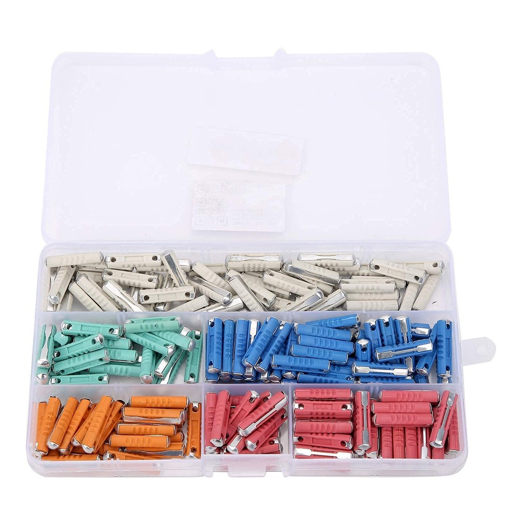 Yctze 200Pcs Auto – 5A/8A/10A/16A/25A Fuse European 32V Boxed Assorted Automo…