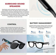 AI-powered smart music glasses with a camera, supporting 1080p HD video recordin