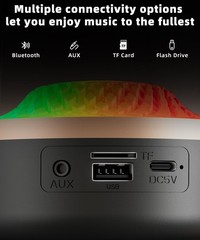 Bluetooth Speaker with HD Sound and Lights, Portable Wireless, Long-lasting b…