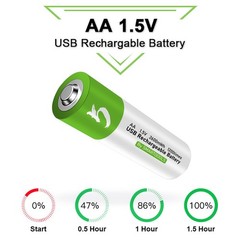 4Pcs 1.5V 2600mWh AA / AAA Battery Type-C USB Rechargeable Lithium ion Batteries