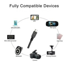 5ft Standard USB 2.0 PC Connect Data Sync Cable Cord Type A Male to Mini B Male