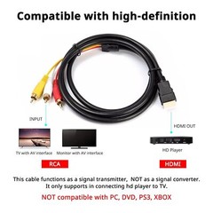 1080P HDMI Male to 3 RCA S-video AV Audio Cable Cord Adapter for TV HDTV DVD US