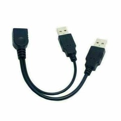 Dual USB 2.0 A Male to USB 2.0 Female A Extra Power Data Y Cable USB Cable