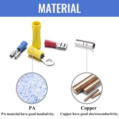 1200Pcs Insulated Electrical Wire Terminals Ring Butt Spade, Fork Connector Kits