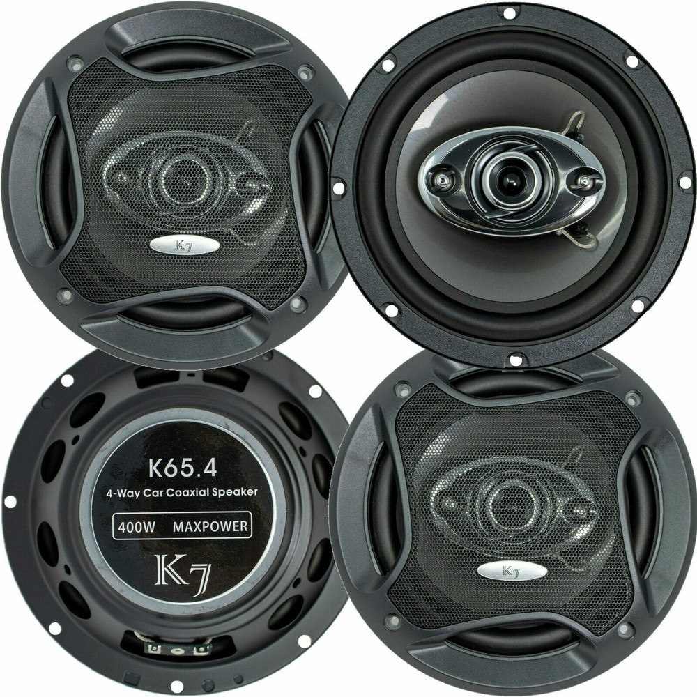 4x K7 6.5″ 3-Way 800W Total Car Audio Stereo Coaxial Speakers – K65.4 Rev6
