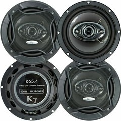 4x K7 6.5″ 3-Way 800W Total Car Audio Stereo Coaxial Speakers – K65.4 Rev6