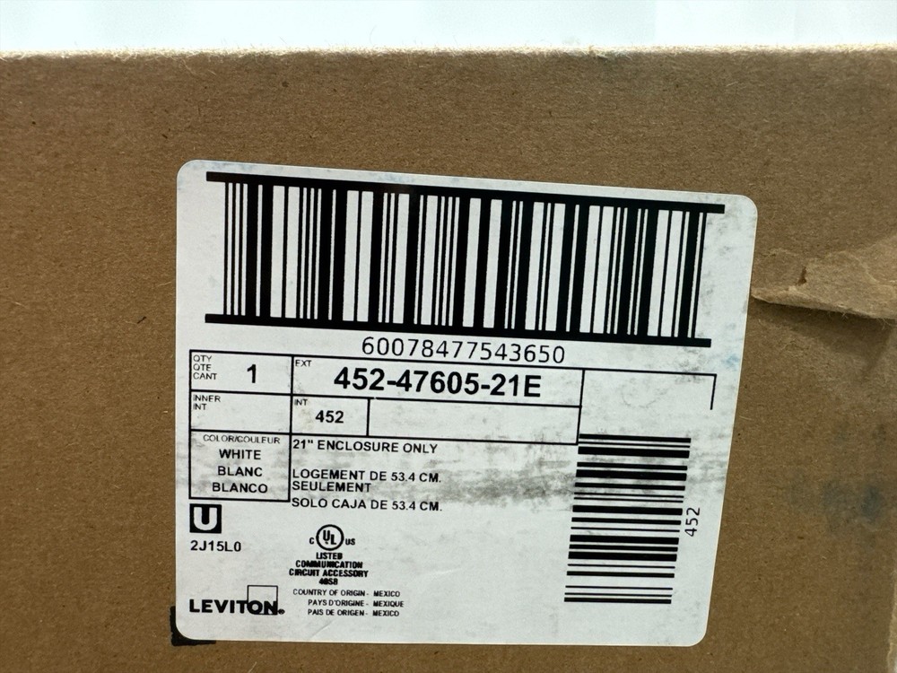 Leviton 21 in. Structured Media Enclosure White 47605-21E (OB)