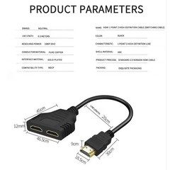 4K HDMI Cable Splitter Adapter 2.0 Converter 1 In 2 Out 1 Male to 2 Female lot