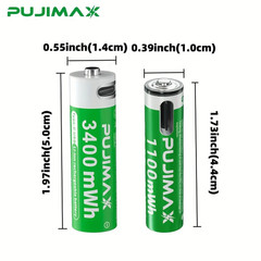 1.5V AAA/AA 3400Mwh 1100Mwh Rechargeable Battery USB Type-C Rechargeable Li-Ion