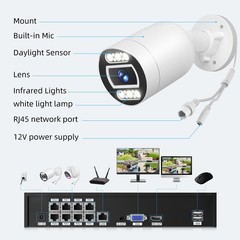 SmartSF 5MP POE Security Camera Audio Recording Outdoor Color Night IP67