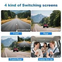 4K Dual Lens Car DVR Camera Dash Cam Front+Rear+Inside Video Recorder G-Sensor
