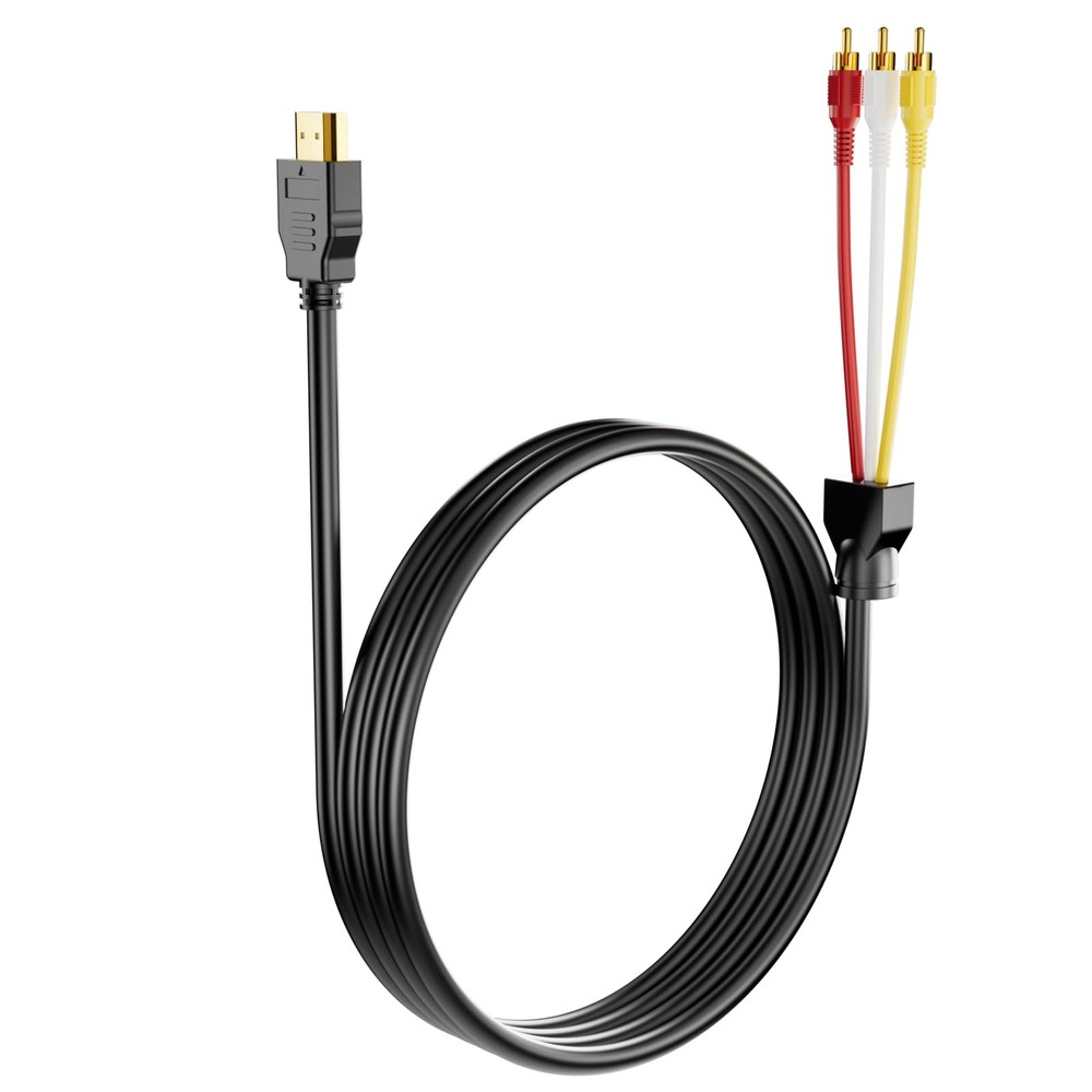 BERLAT HDMI to RCA Converter, 1080P 5ft Male Goldplated 3-RCA Video…