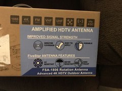 FiveStar Outdoor 4K HDTV Antenna 360 Degree UHF/VHF/FM Remote Control
