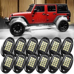 12/16/20/24 Pods Pure White LED Rock Lights, Underglow Underbody Glow Lights Kit