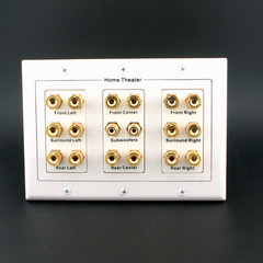 DataComm 8.2 Surround Sound Speaker Distribution Panel, 3-Gang, White