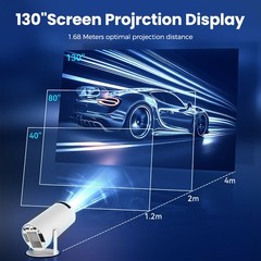 4K Mini Projector Android LED 1080P WiFi Bluetooth HD Portable Home Theater HDMI