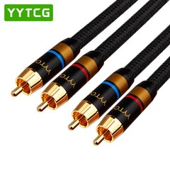 YYTCG 6N OFC RCA Audio Cable 2RCA to 2RCA Gold Plated HiFi Amplifier DVD TV