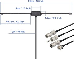 FM Radio Antenna FM Dipole Antenna FM Antenna for Stereo Receiver Indoor Pionee