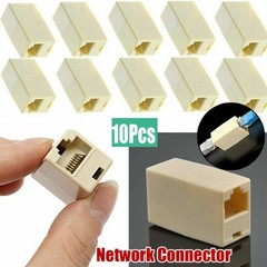 10Pcs RJ45 Cat5 Cat5e Ethernet Network Lan Cable Connector Joiner Coupler Plug