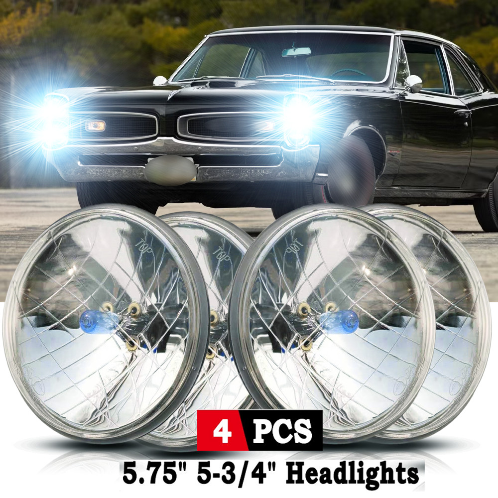 5-3/4″ 5.75″ Halogen Headlights HI/LO Beam FOR Pontiac GTO Grand Prix 4PCS