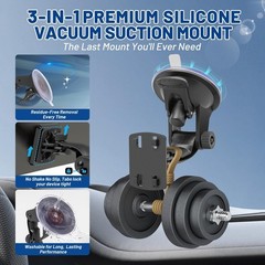 EWAY 4-Hole Direct Fit Suction Cup Mount for Backup Camera 4.3″/5″ Black