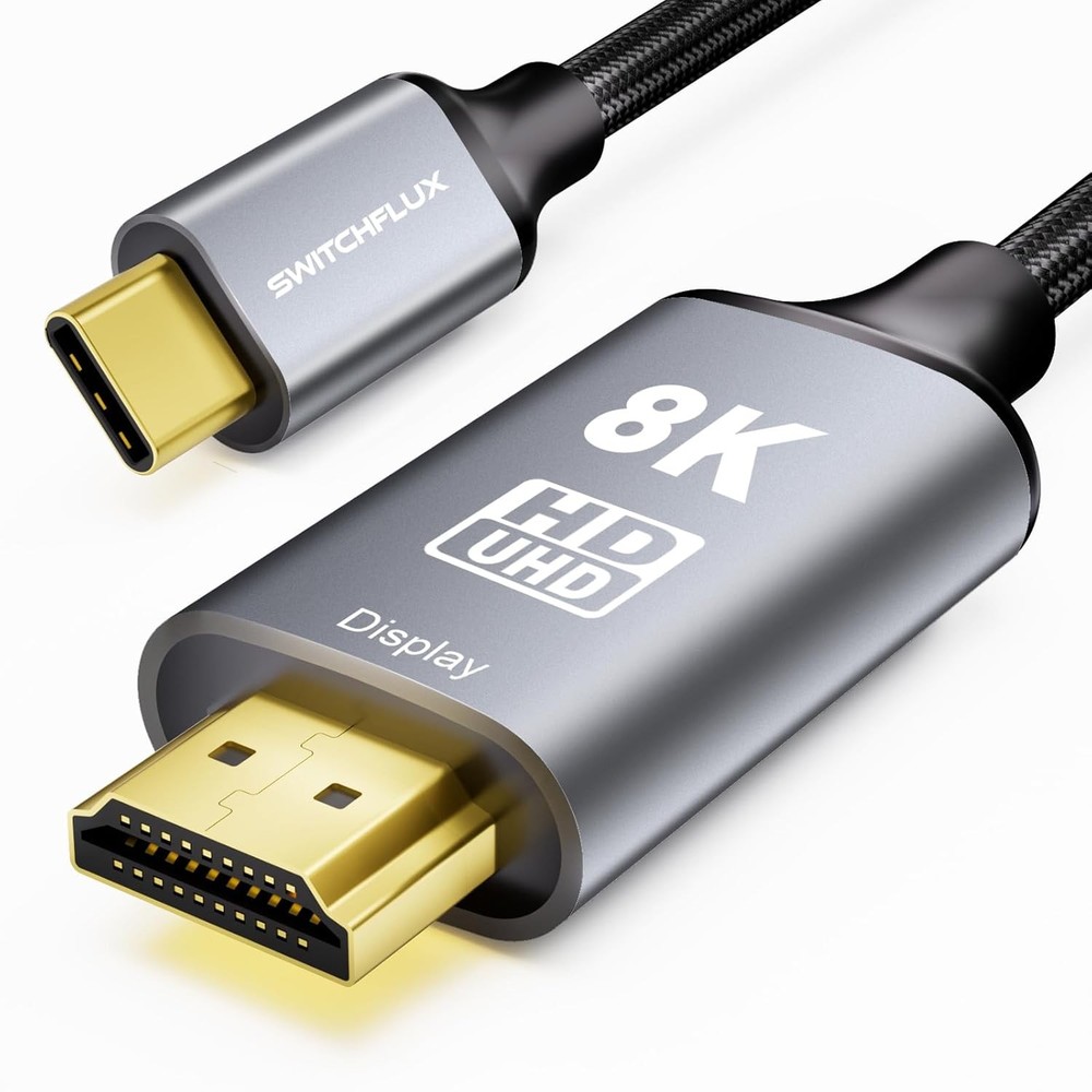 USB C to HDMI 2.1 Cable 6Ft (8K@60Hz,4K@144Hz,2K@240Hz) Type-C to HDMI Braided C