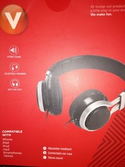 Vivitar Stereo Headphones Adjustable Headband Silver Black
