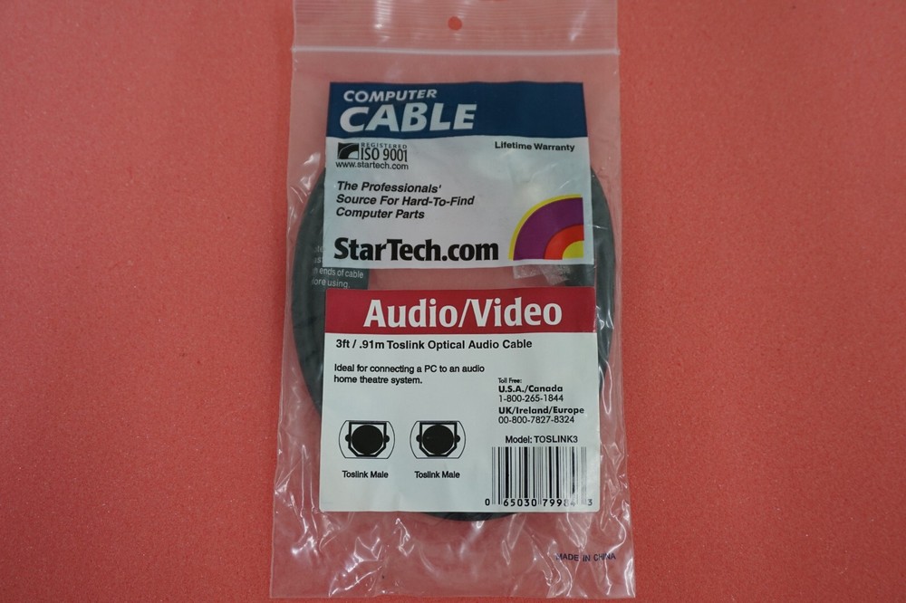 Computer Cable 3ft / 0.91M Toslink SPDIF Audio / Video Optical Cable (OP15