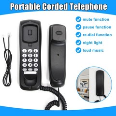 Telephone Desktop Corded Landline Mini Phone For Hotel Office Home Wall Mount US